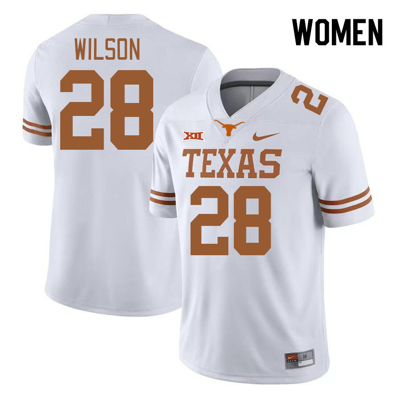 Women #28 Santana Wilson Texas Longhorns College Football Jerseys Stitched-White